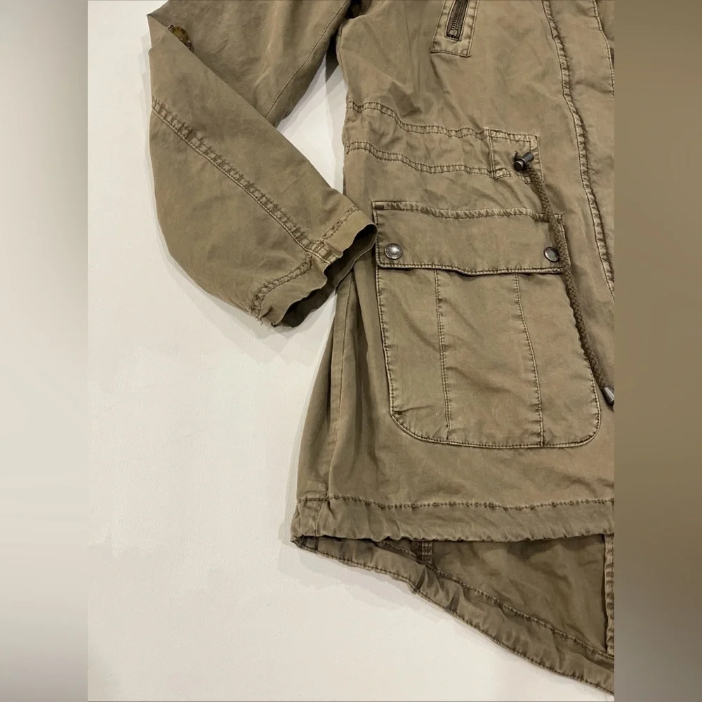 SOLD Levi's Army Jacket Womens M Green Hooded Field Chore Military Utility Coat - Picture 2 of 16